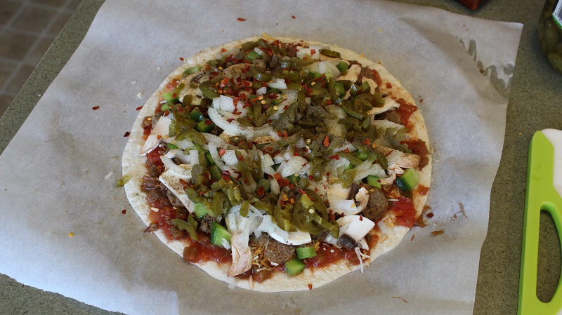 The “Guy Food Gourmet’s” Tortilla Pizza