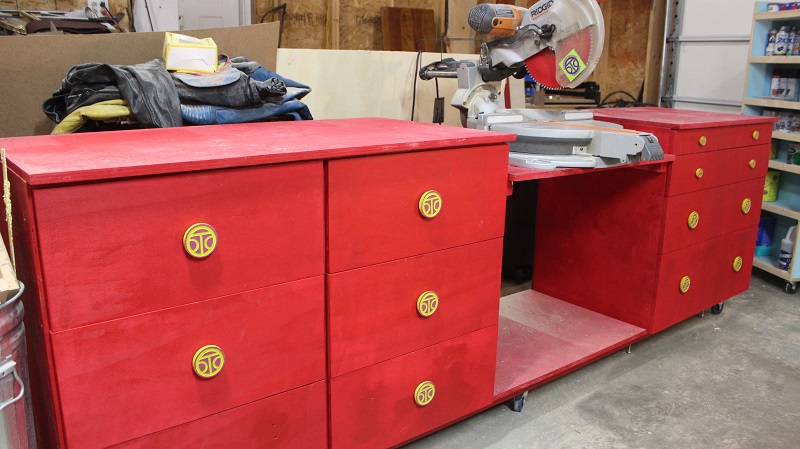 DIY Mobile Miter Station Drawer Fronts & Pulls (FREE PLANS)